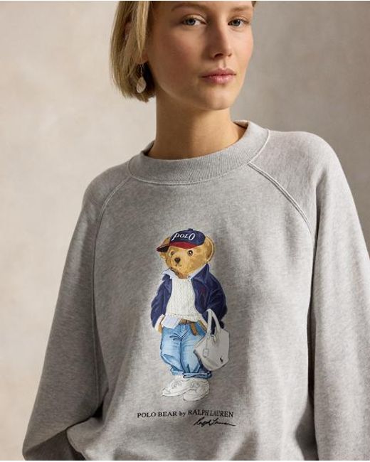 Polo Ralph Lauren Gray Polo Bear Lightweight Fleece Crewneck