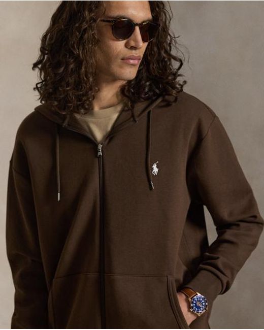 Polo Ralph Lauren Brown Double-Knit Full-Zip Hoodie for men