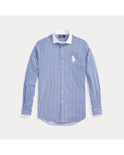 Polo Ralph Lauren Blue Wimbledon Striped Stretch Twill Shirt for men