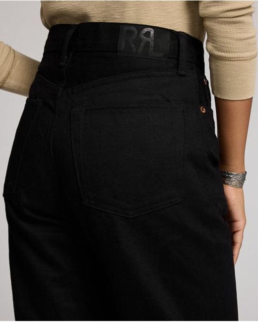 RRL Black High Boy Fit Selvedge Jean