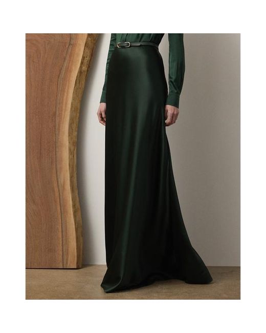 Ralph Lauren Black Masina Stretch Satin Skirt