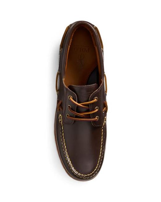Polo Ralph Lauren Brown Ranger Leather Boat Shoe for men
