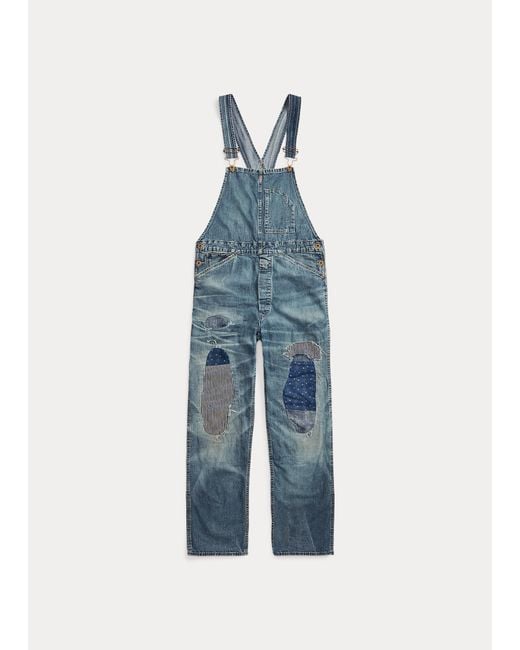 RRL Repaired Denim Overall in Blue | Lyst UK