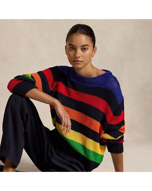 Maglia a righe con collo arrotolato di Polo Ralph Lauren in Blue