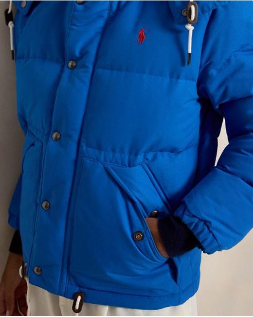 Polo Ralph Lauren Blue Quilted Hooded Down Jacket