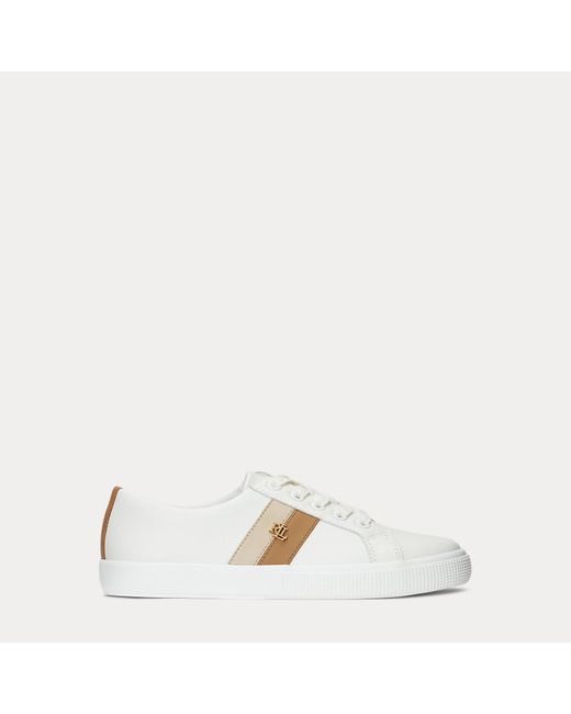Ralph Lauren White Janson Ii Leather Sneaker