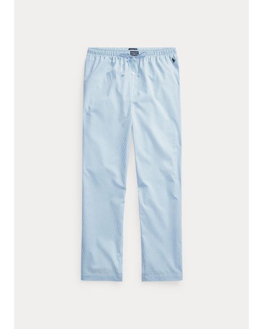 Polo Ralph Lauren Gingham Cotton Sleep Trouser in Blue for Men | Lyst UK