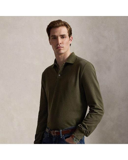 Polo Ralph Lauren Green Custom Slim Fit Stretch Mesh Polo Shirt for men
