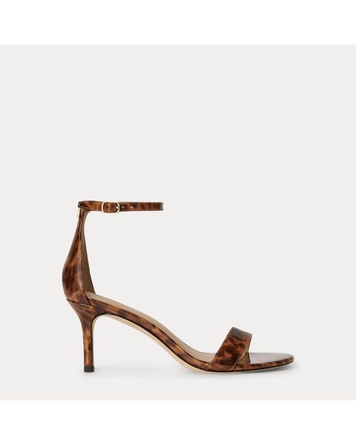 Ralph Lauren Brown Allie Mid-Heel Tortoiseshell Sandal