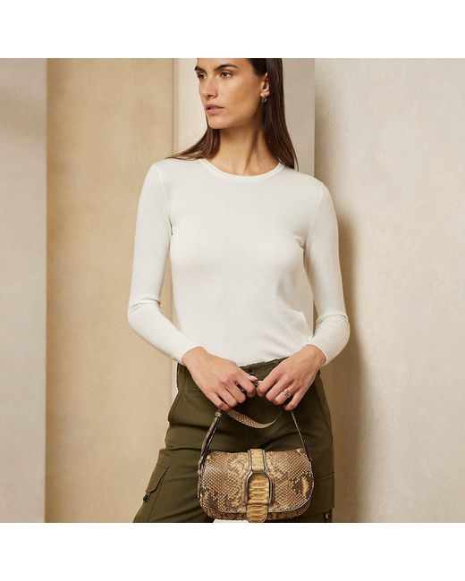 Ralph Lauren Natural Welington Python Shoulder Bag