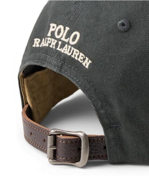 Polo Ralph Lauren Black Polo Bear Twill Ball Cap for men