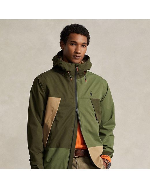 Ralph Lauren Green Colour-blocked Water-resistant Jacket for men