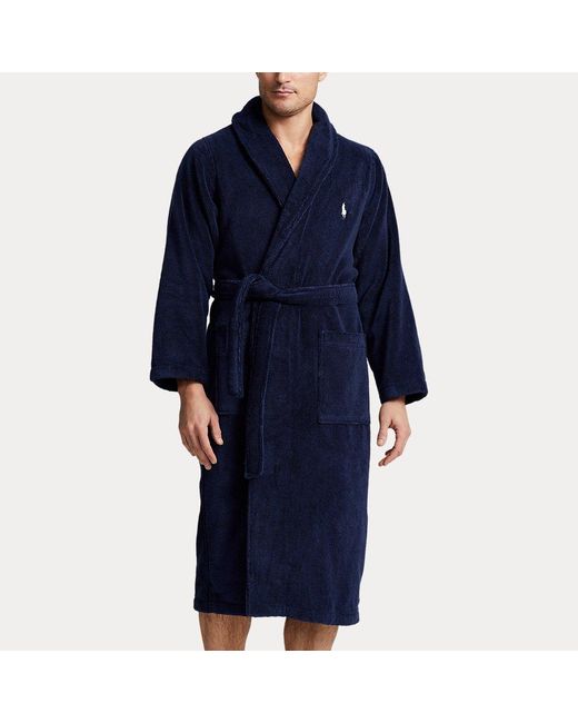 Polo Ralph Lauren Blue Cotton Terry Robe for men