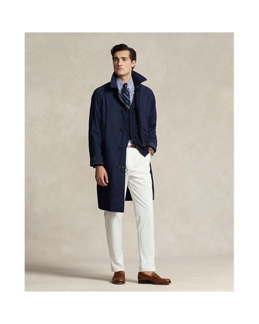 Ralph Lauren Blue Reversible Tweed-poplin Balmacaan Coat for men