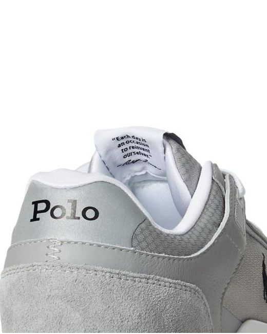Ralph Lauren White Train 89 V2 Suede-Panelled Trainer for men