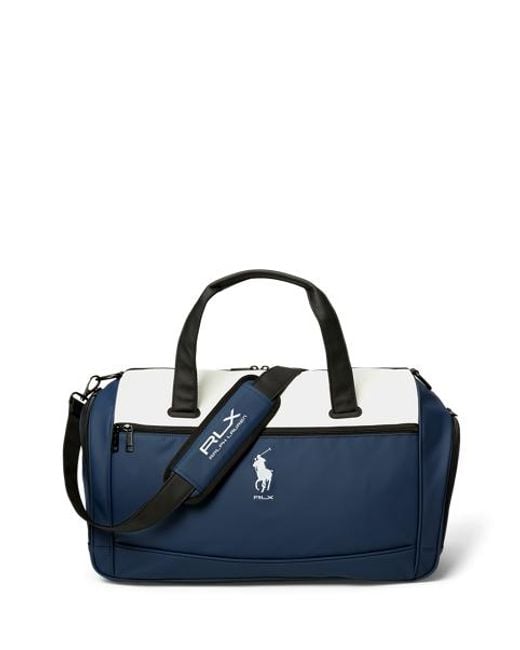 Ralph Lauren Blue Embroidered Logo Golf Boston Bag for men