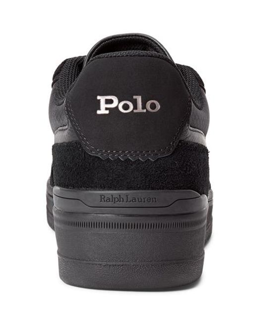 Polo Ralph Lauren Black Open Masters Leather-Suede Trainers for men