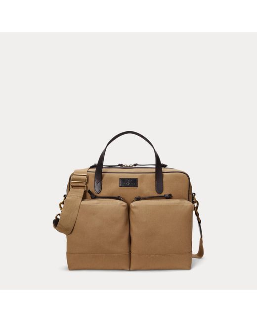 Borsa da lavoro in tela e pelle di Polo Ralph Lauren in Brown da Uomo