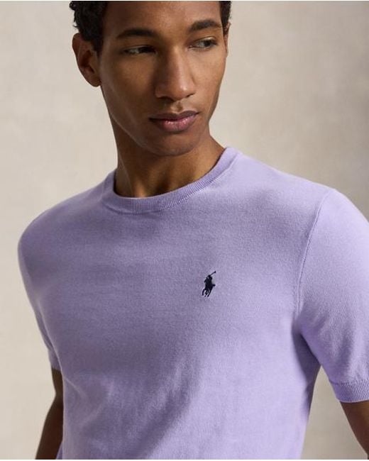 Polo Ralph Lauren Purple Cotton Crewneck Short-Sleeve Jumper for men