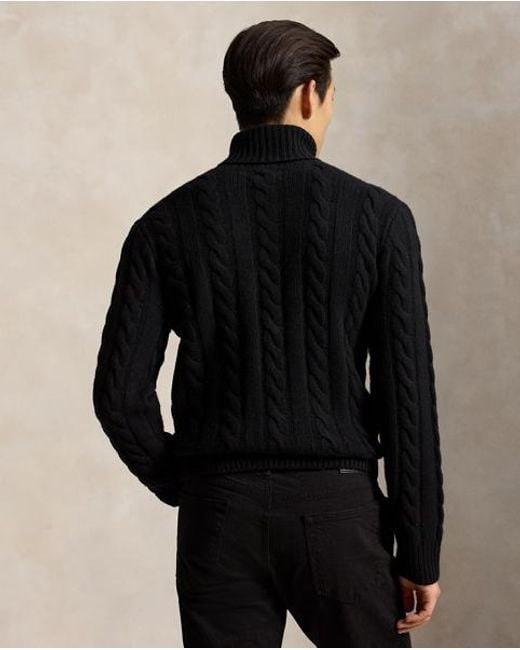 Polo Ralph Lauren Black Cable-knit Wool-cashmere Jumper for men