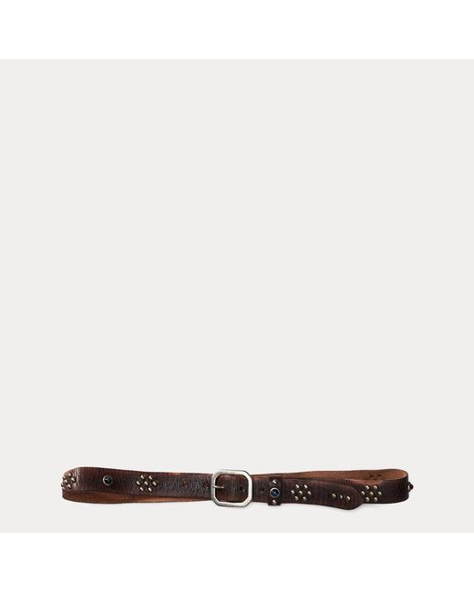 Ralph Lauren - Cinturón de piel con tachuelas RRL de hombre de color Negro  | Lyst
