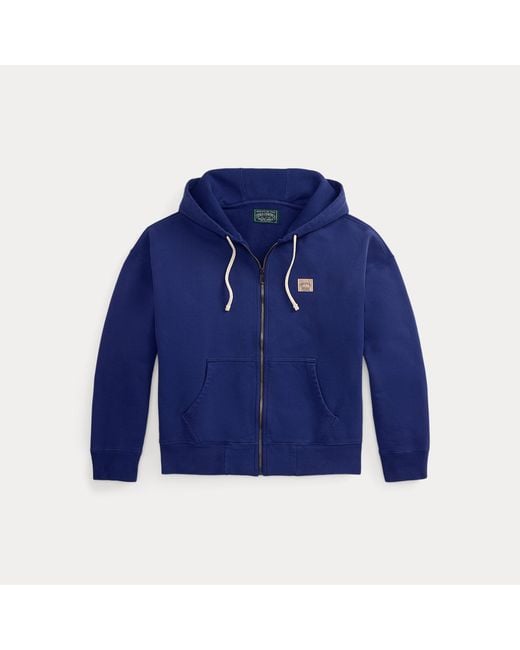 Polo Ralph Lauren Blue Relaxed Fit Loopback Fleece Hoodie for men