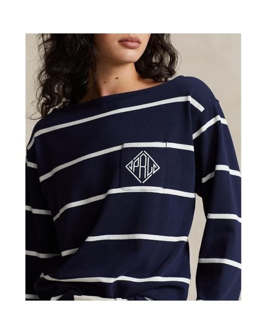 Polo Ralph Lauren Gestreept Jersey T-shirt Met Monogram-logo in het Blue