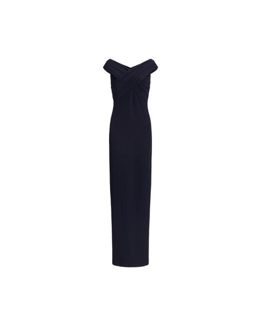 Ralph Lauren Blue Ralph Lauren Crepe Off-The-Shoulder Gown