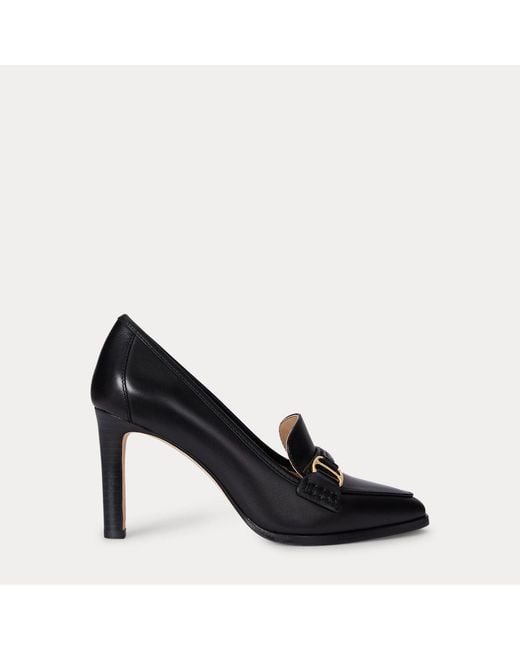 Ralph Lauren Black Tasha Leather Pump