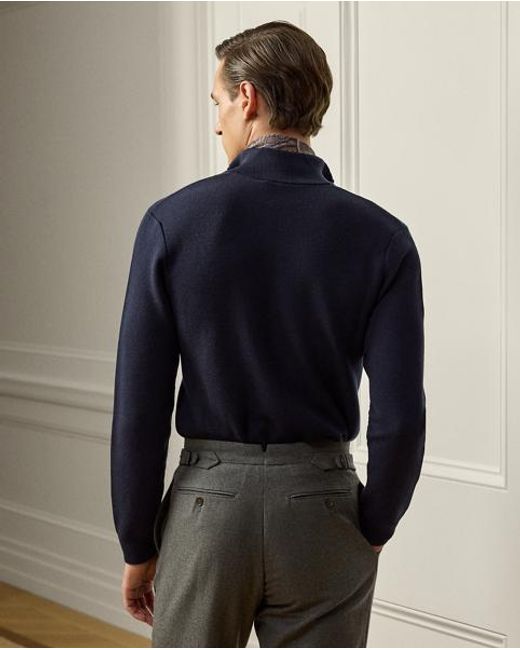 Ralph Lauren Piqué-Pullover Aus Wolle in Blue für Herren