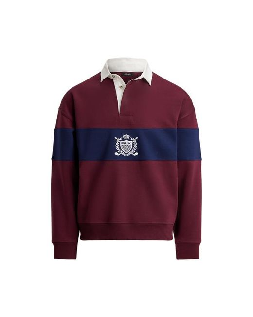 Ralph Lauren Red Relaxed Fit Crest Rugby Sweatshirt for men