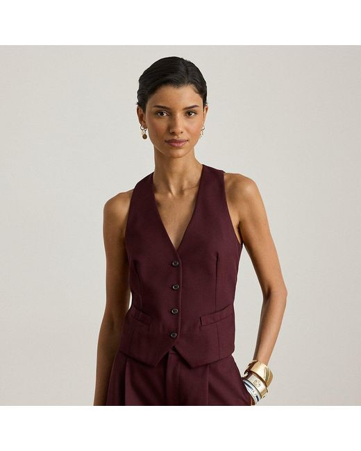 Chaleco De Sarga De Mezcla De Lana Ralph Lauren de color Purple