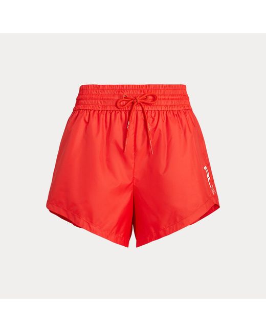Short in ripstop e jersey con coulisse di RLX Ralph Lauren in Red