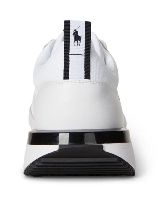 Polo Ralph Lauren White Train 89 Suede And Oxford Trainer for men