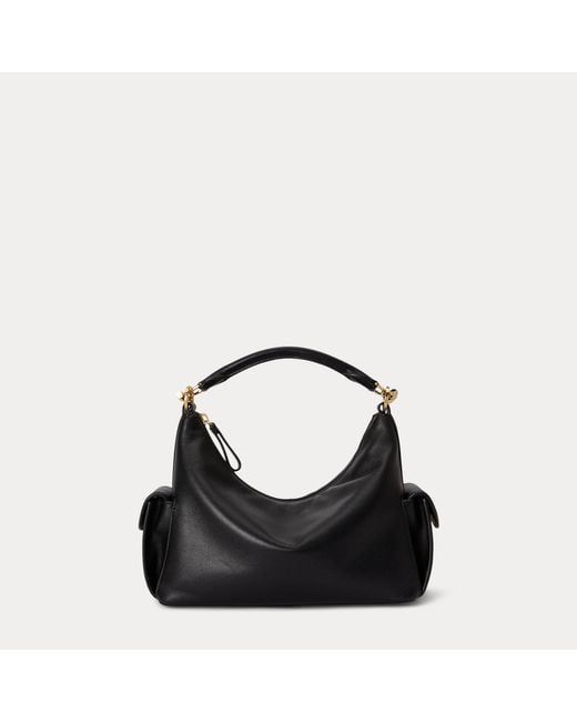 Ralph Lauren Black Nappa Leather Small Blaike Shoulder Bag
