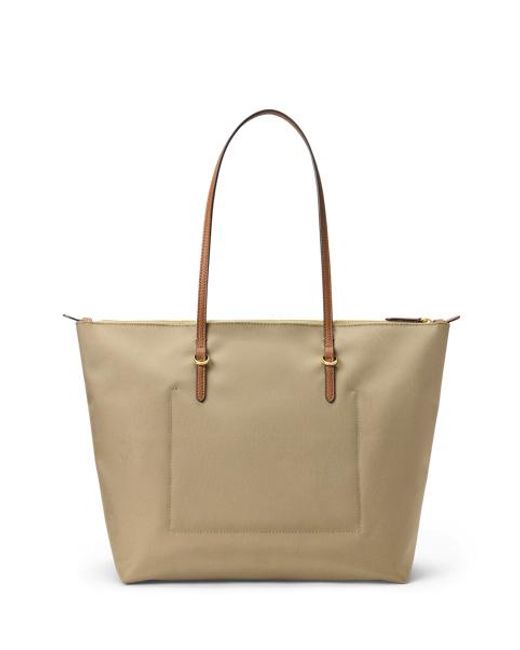 Ralph Lauren Brown Nylon Large Keaton Tote Bag