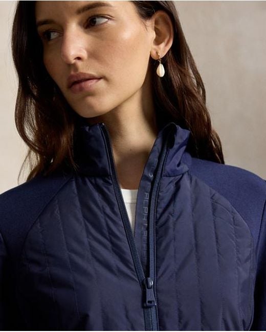 Ralph Lauren Blue Hybrid Full-Zip Mockneck