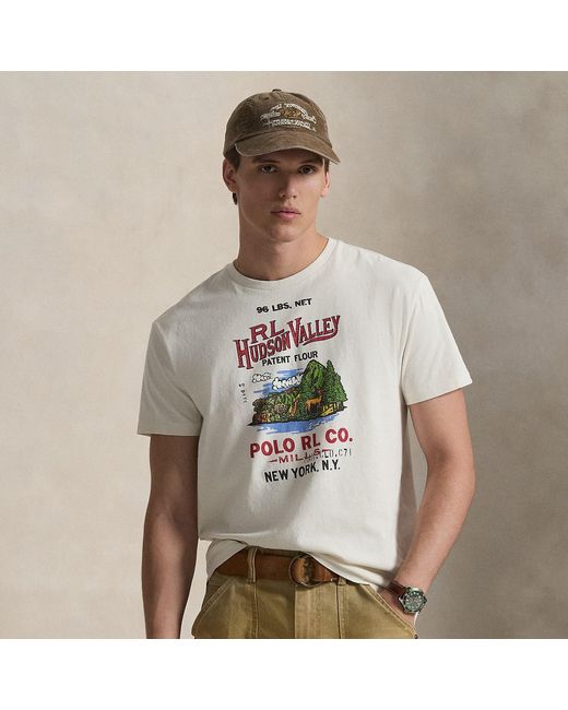 Polo Ralph Lauren White Classic Fit Jersey Graphic T-Shirt for men