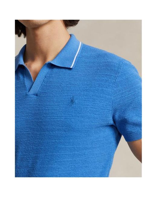 Polo Ralph Lauren Blue Textured Cotton-linen Sweater for men