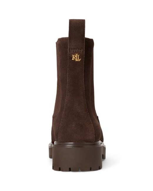 Ralph Lauren Brown Allyson Suede Bootie