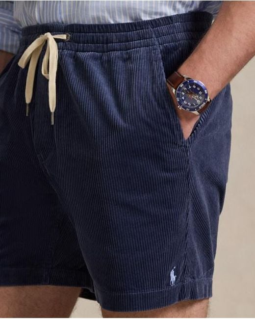 Polo Ralph Lauren Blue 15 Cm Polo Prepster Corduroy Shorts for men