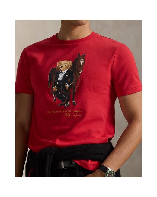 Polo Ralph Lauren Red Polo Bear Cotton T-Shirt for men