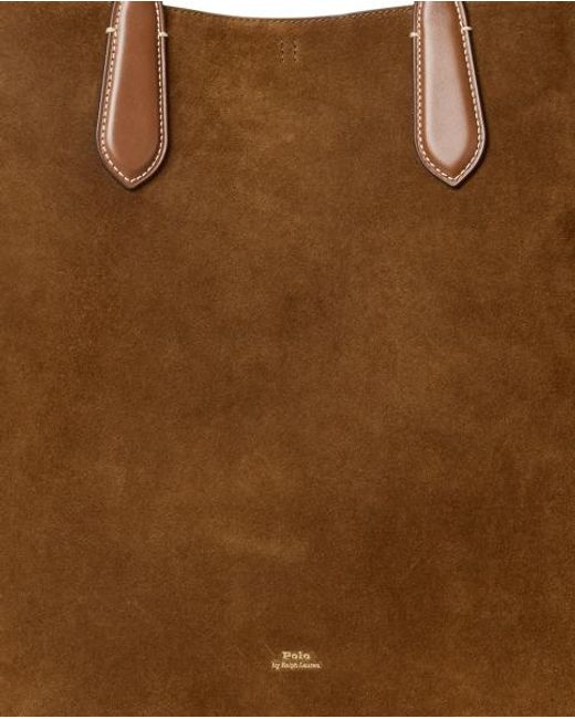 Ralph Lauren Brown Vertikale Wildleder-Tragetasche Bellport