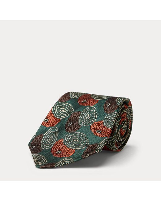 RRL White Handmade Silk Jacquard Tie for men