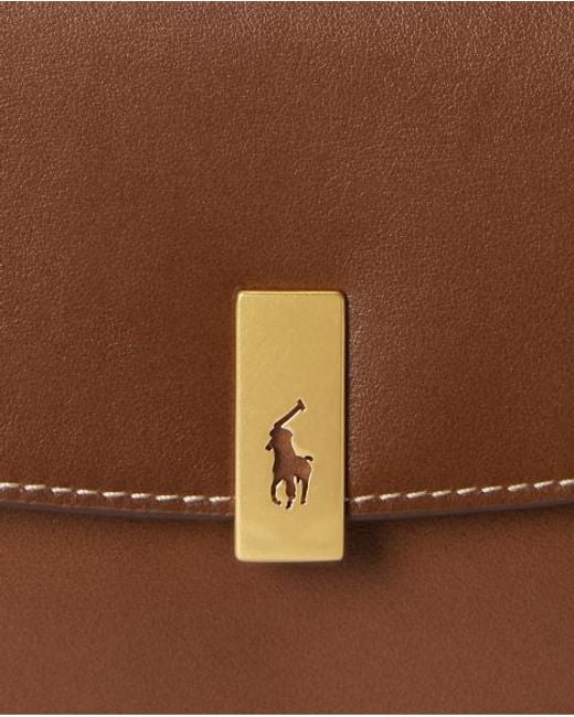 Polo Ralph Lauren Brown Polo Id Leather Chain Wallet And Bag