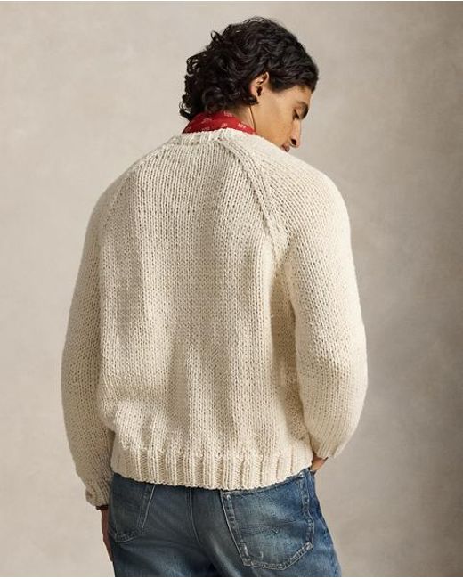 Polo Ralph Lauren Natural Flag Cotton Raglan-Sleeve Jumper for men