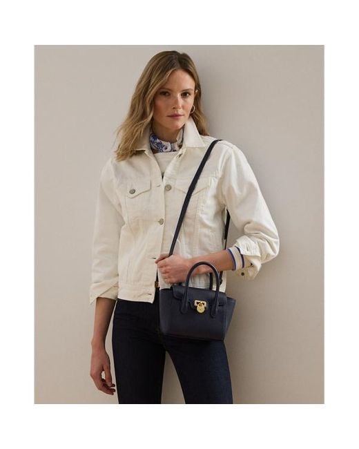 Bauletto Tanner piccolo in pelle di Ralph Lauren in Blue