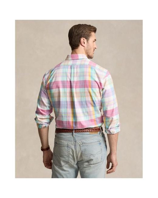 Ralph Lauren Große Größen - Kariertes Oxfordhemd in Pink für Herren