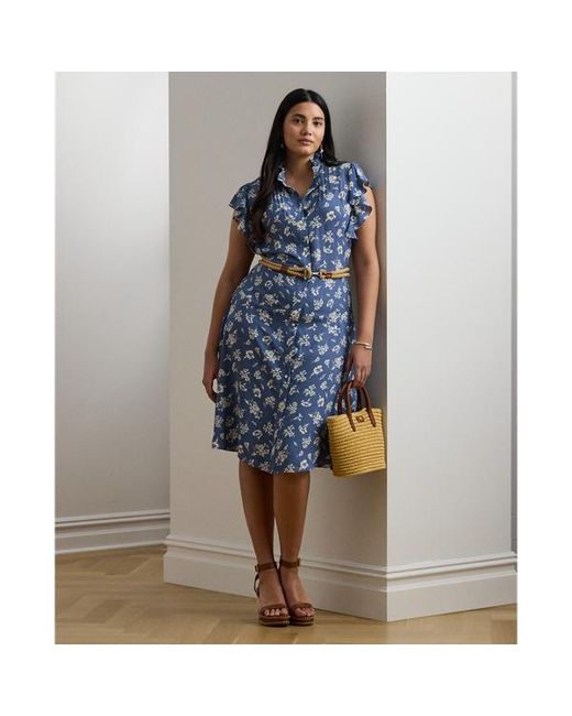 Ralph Lauren Blue Ralph Lauren Floral Belted Georgette Shirtdress