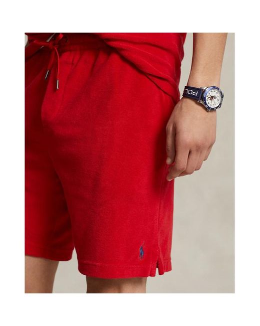 Ralph Lauren Frottee-Shorts mit Tunnelzug in Red für Herren